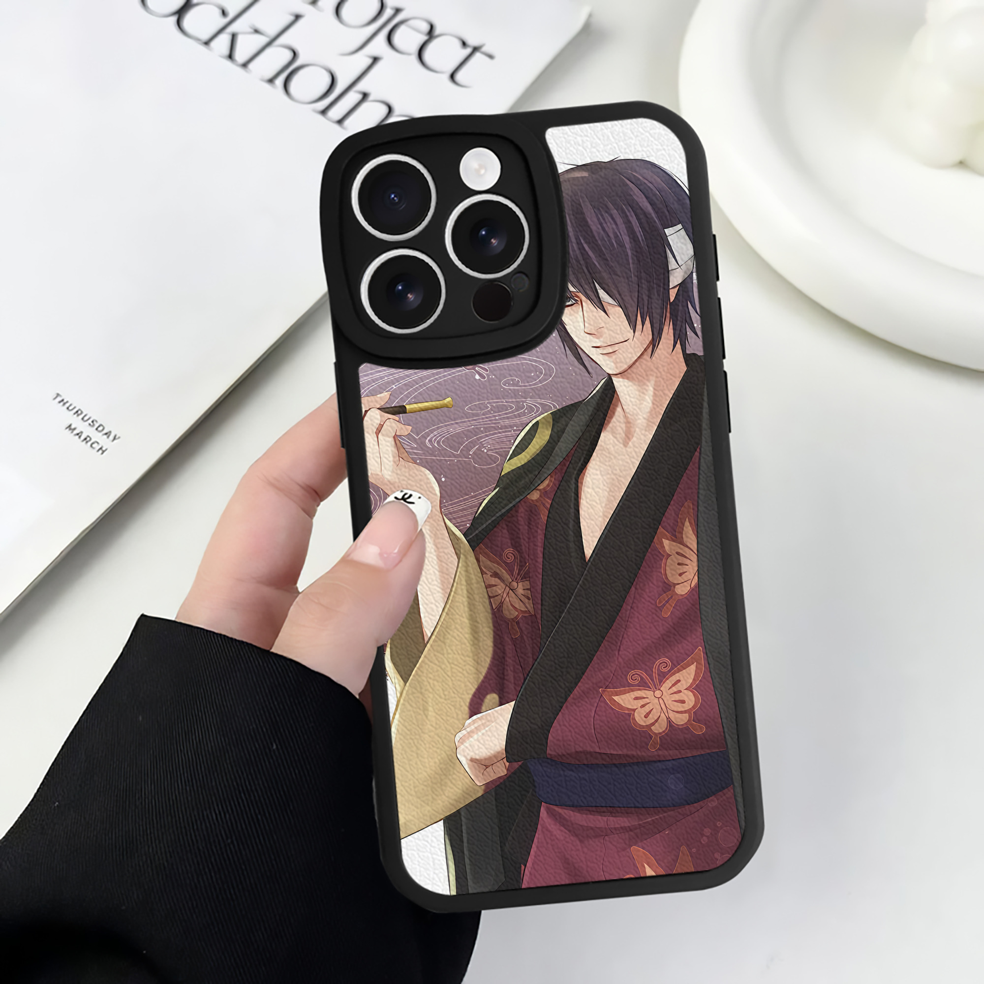 （画像用） 刀剣乱舞 Touken Ranbu 【iPhone 16シリーズ対応】シリコンスマホケース（レザー調） 材質：シリコン